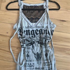 Salvage Brand Tunic Top Size Medium Studded Straps Embellished